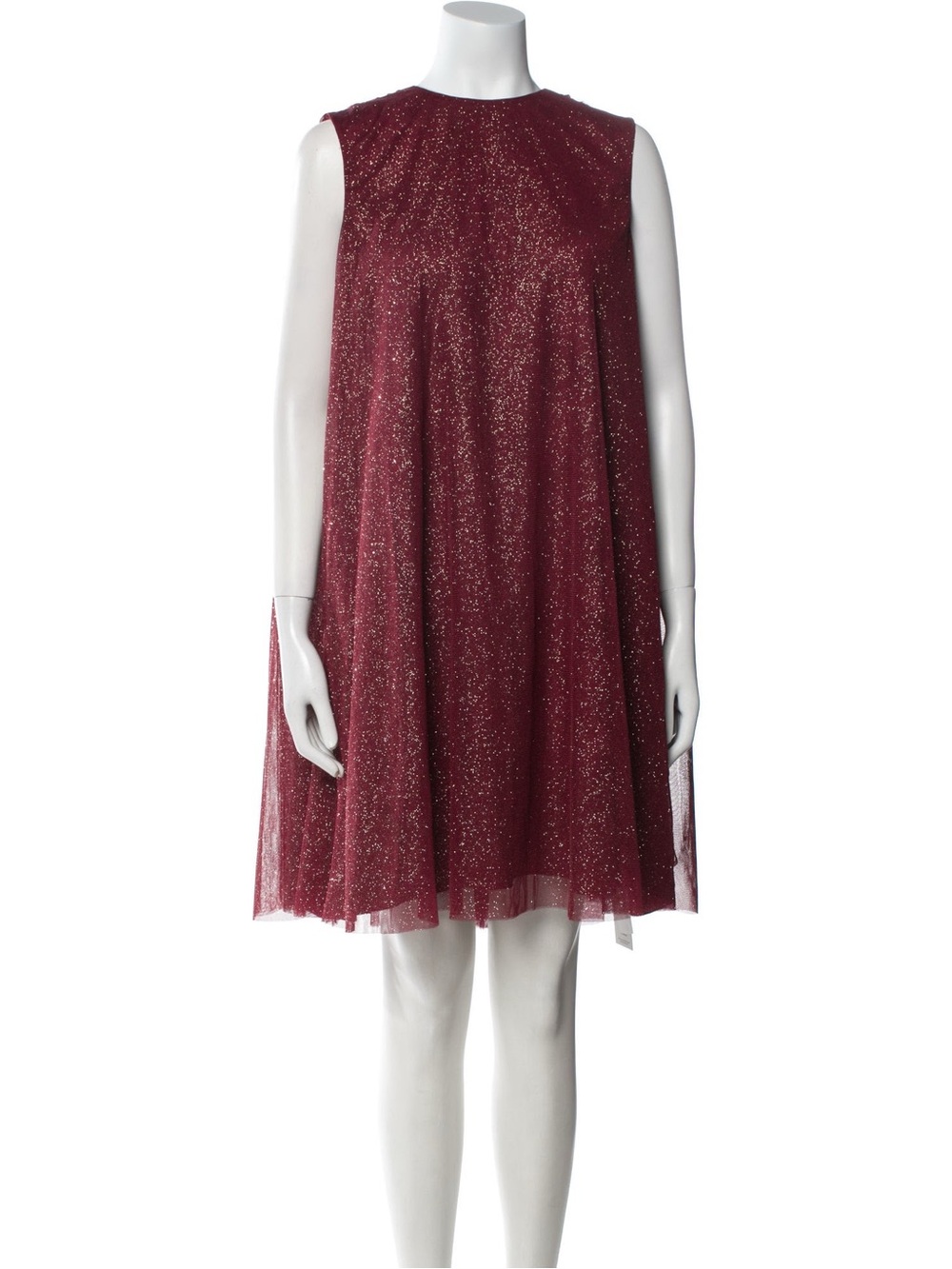 Emilia Wickstead Sparkle Cape Tulle Party Dress - Burgundy
